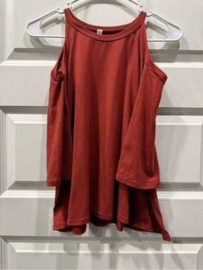 Pomelo Rust Cold-Shoulder Tunic Top